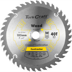 TORK CRAFT Blade Contractor 185 X 40t 20/16 Circular Saw Tct