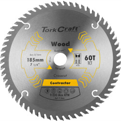 TORK CRAFT Blade Contractor 185x60t 20/16 Circular Saw Tct