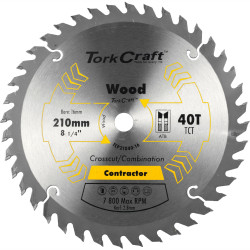 TORK CRAFT Blade Contractor 210 X 40t-16mm Circular Saw Tct