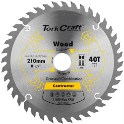 TORK CRAFT Blade Contractor 210 X 40t 30-1-20-16 Circular Saw Tct