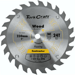 TORK CRAFT Blade Contractor 230 X 24t 16mm Circular Saw Tct