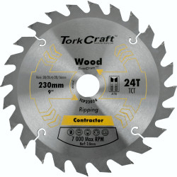TORK CRAFT Blade Contractor 230x24t 30/1/2 Circular Saw Tct
