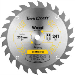 TORK CRAFT Blade Contractor 235 X 24t 16mm Circular Saw Tct