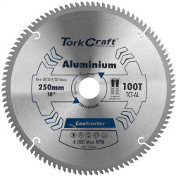 TORK CRAFT Blade Contractor Alum 250 X 100t 30/1/20/16 Circular Saw Tct
