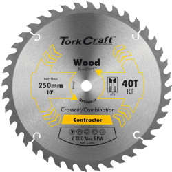 TORK CRAFT Blade Contractor 250 X 40t 16mm Circular Saw Tct
