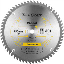 TORK CRAFT Blade Contractor 250 X 60t 16mm Circular Saw Tct