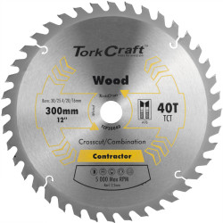 TORK CRAFT Blade Contractor 300 X 40t 30/1/20/16 Circular Saw Tct