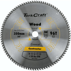 TORK CRAFT Blade Contractor 350 X 96t 30/1 Circular Saw Tct