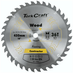 TORK CRAFT Blade Contractor 450 X 36t 30/1 Circular Saw Tct