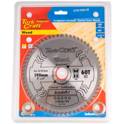TORK CRAFT Blade Tct 190 X 60t 30/20/16 Atb Positive Profesional Industrial