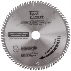 TORK CRAFT Blade Tct 250 X 80t 30mm Alum Tcg Negative Profesional Industrial