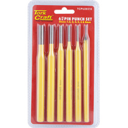TORK CRAFT  TORK CRAFT Pin Punch Set 6pc - 1.5, 3, 4, 5, 6, 8mm Yellow