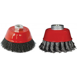 TORK CRAFT Wire Cup Brush 75mm X M14 Crimped & Knotted Set 2pce For115 Angle Gri