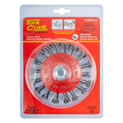 TORK CRAFT Wire Cup Brush Twisted Bevel Plain 115mmxm14 Blister