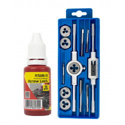 TORK CRAFT 12pc Tap & Die Set Nr Set 12 C/w Screw Lock Low Strength Tctl030-10