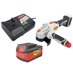 TORK CRAFT Angle Grinder B/less Ag115b 20v 115mm + Battery Pack + Smart Charger