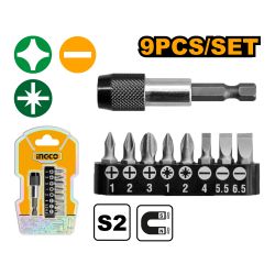 INGCO S/driver Bit Assort 9pc Mag