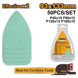 INGCO Sand Sheet 50pc P40 P80 P120 P180 133mm