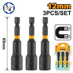 INGCO Magnetic Nut Setter 12mm 3pc