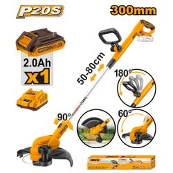 INGCO 20v Ps+ C/l Grass Trimmer Kit Bat/char