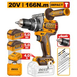 20v Ps+c/l B/l Impact Drill 166nmkit