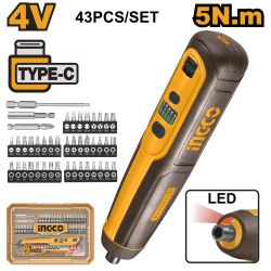 INGCO S/driver Cordless 4v + Bits In Plas Box