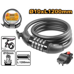 INGCO Lock Bicycle 4 Digit Comb Pvc Coat 10x1200mm