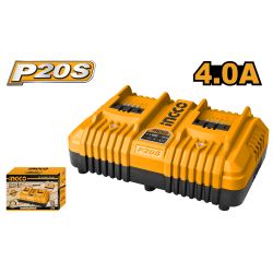INGCO 20v Ps+ Dual Fast Charger 4a