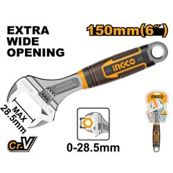 INGCO Wrench Adjust 150mm S/grip Crv