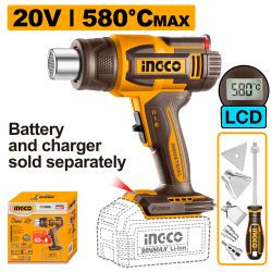 20v Ps+c/l Heat Gun 580 Degree +acc 4pcs No B/c