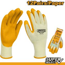 INGCO Glove Wrist Latex Dip Palm Xl