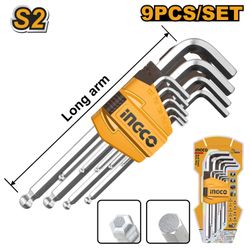 INGCO A/key 9pc 1.5-10mm Bp Lng Crv