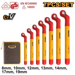 INGCO Wrench Set Bent Vde/gs Oe 8-19mm 7pc