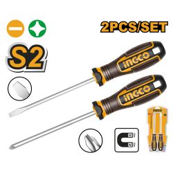 INGCO S/driver S2 Set Ph&slotted Mag 2pc