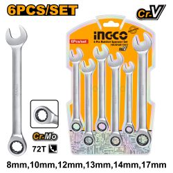 INGCO Spanner Set Ratchet 6pc