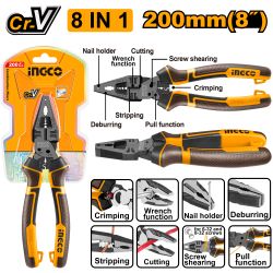 INGCO Plier Multi/f Combination 8 In 1 200mm Cr-v