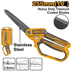 INGCO Scissors Titanium Coat S/s Blade H/d R/grip 255mm