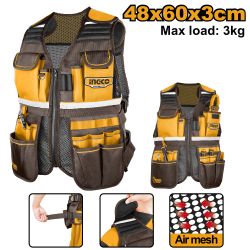 INGCO Tool Vest Adj Straps 48x60x3cm 17 Pocket 3kg
