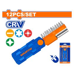 WADFOW S/driver Bit Acc Set Cr-v With Holder 12pcs