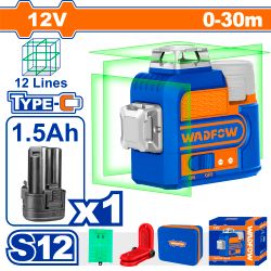 WADFOW Laser 3d Green Level Line 0-30m 12v+bat
