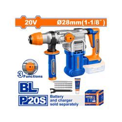 WADFOW 20v Ps+ C/l Rotary Hammer Drill B/l Incl Ass