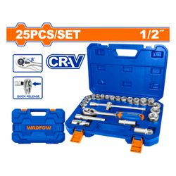 WADFOW Socket Set Cr-v 1/2 45t 25pcs