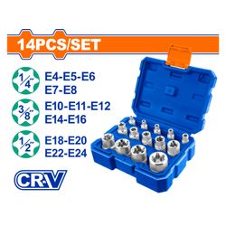 WADFOW Socket E-type Set Cr-v 14pcs