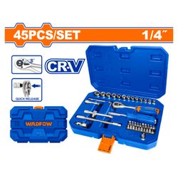 WADFOW Socket Set Cr-v 1/4 45t 45pcs