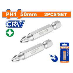 WADFOW S/driver Bit Mag Set Ph1 50mm 2pcs