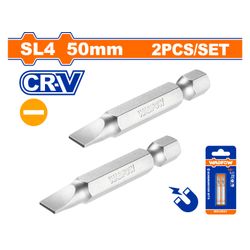 WADFOW S/driver Bit Mag Set Sl4 50mm 2pcs