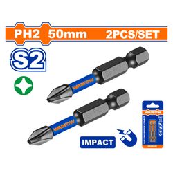 WADFOW S/driver Bit Mag Impact Set S2 Ph2 50mm 2pcs