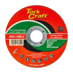TORK CRAFT Cutting Disc Masonry 115 X 2.0 X 22.22mm