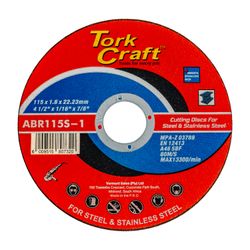 TORK CRAFT Cutting Disc Metal & Ss 115 X 1.6 X 22.2 Mm