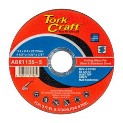 TORK CRAFT Cutting Disc Steel & Ss 115 X 0.8 X 22.2 Mm